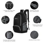 Bulto liviana, empacable, mochila de senderismo plegable y duradera, perfecta para caminatas al aire libre Senderismo Camping, 30L - Imagen 3