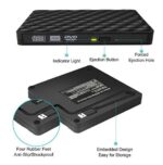 Unidad de DVD externa USB 3.0 quemador, reproductor de grabador óptico de CD DVD RW lector de fila portátil para PC Mac OS Windows 10 7 8 XP Vista - Imagen 4