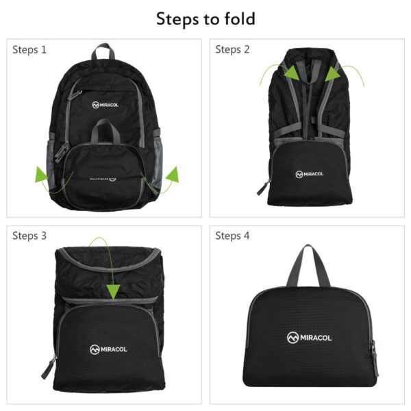 Bulto liviana, empacable, mochila de senderismo plegable y duradera, perfecta para caminatas al aire libre Senderismo Camping, 30L - Imagen 5