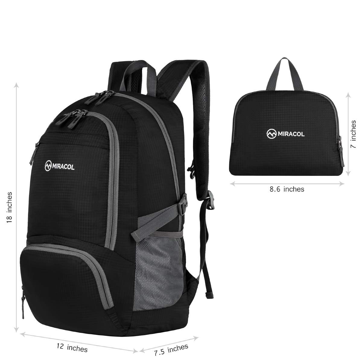 miracol Maletín MIRACOL Mochila liviana, empacable, mochila de senderismo plegable y duradera - Imagen 1