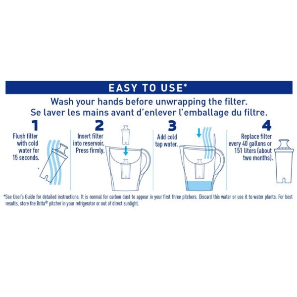 Pichel - Brita grande 10 tazas de diario jarra de agua Incluye filtro – sin BPA – color blanco - Imagen 7