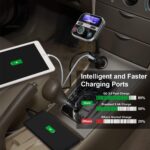 Adaptador de radio para automóvil Kit de auto con llamada de manos libresABOX Trekpow F10 Transmisor de FM Bluetooth para Auto-Wireless Bluetooth 4.2 , 3 puertos USB, pantalla LED, tarjeta TF de soporte, U-Disk, salida AUX - Imagen 6