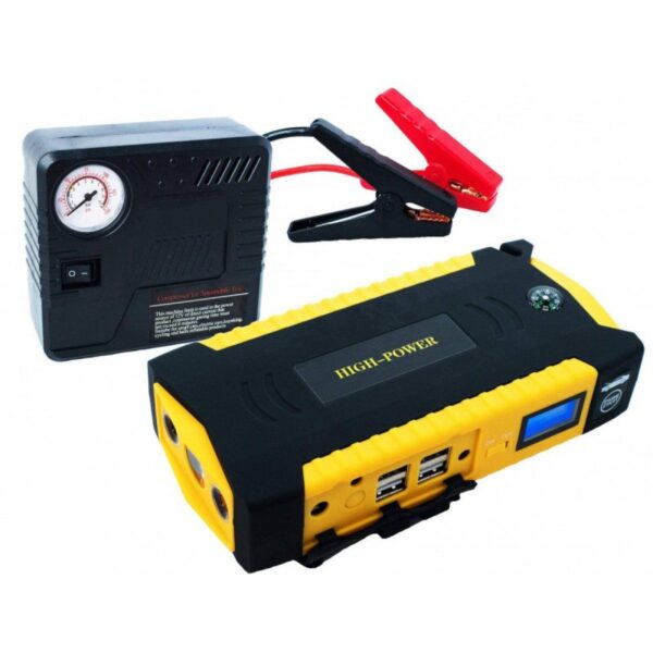 Fuente de alimentación cuádruple USB / portátil con pantalla LCD y luz LED de emergencia SOS ProToolz Portable Car Jump Starter & Air Compressor 16800mAh Battery Booster Pack - Imagen 1