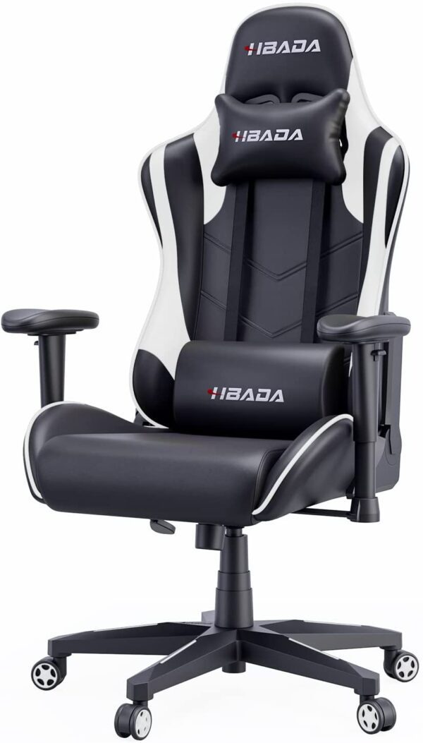 Silla ergonómica para computadora con respaldo alto, estilo Racing, con ajuste de altura, reposacabezas y soporte lumbar Silla giratoria E-Sports, rojo - Imagen 1