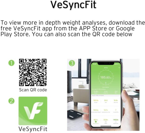 Pesa Báscula de grasa corporal Etekcity  con Bluetooth inteligente, aprobada por la FDA, báscula digital inalámbrica para baño, analizador de composición corporal de 13 elementos esenciales con aplicación, plataforma más grande, peso, BMI, grasa corporal y más - Imagen 9