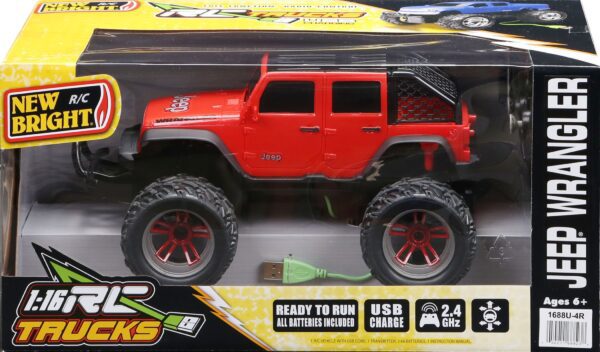CARRO CONTROL REMOTO JEEP NEW BRIGHT 1:16RC TRUCKS 2.4GHZ NARANJA - Imagen 6