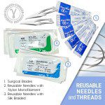 KIT completo practica saturación Medical para estudiantes - Reusable Skin Simulation Silicon PAD 4th GEN with PRE-Cut Wounds, Full Set of Essentials Stainless Still SUTURING Tools - Imagen 9