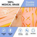 KIT completo practica saturación Medical para estudiantes - Reusable Skin Simulation Silicon PAD 4th GEN with PRE-Cut Wounds, Full Set of Essentials Stainless Still SUTURING Tools - Imagen 8