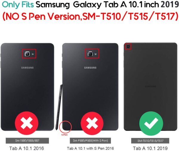Estuche para Galaxy Tab A 10.1 2019 modelo T510, T515 y T517 (función atril), Dorado - Imagen 3