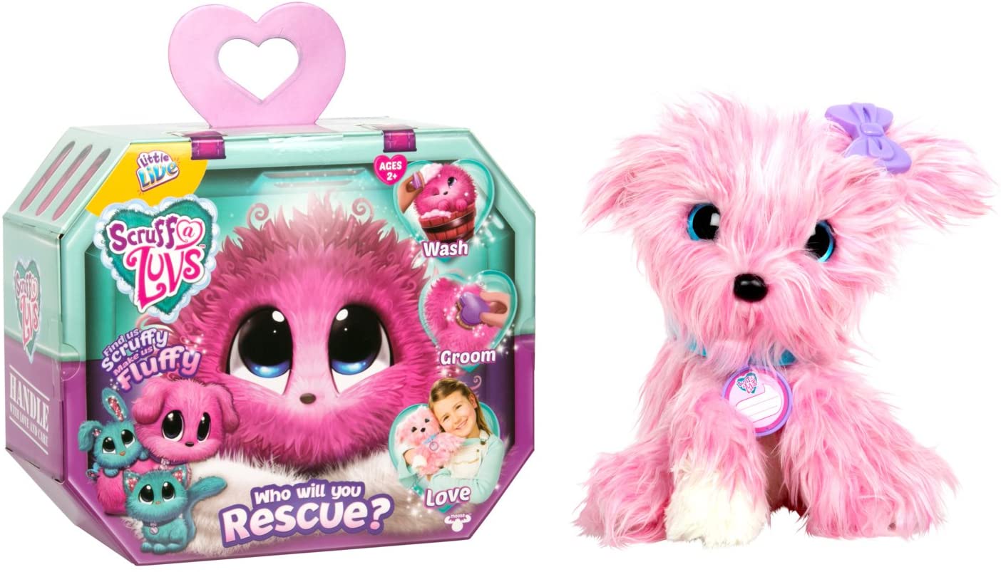 71tuPyKrcrL._AC_SL1500_ Peluche Little Live Scruff-A-Luvs Mascota de rescate misterioso de peluche, color rosa - Imagen 1