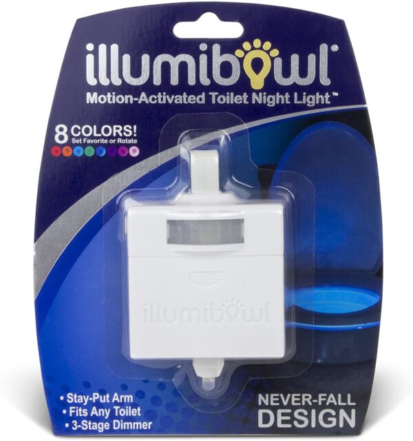 Luz para baño illumiBowl Luz nocturna activada por movimiento de inodoro (como se ve en el tanque de tiburón) multicolor, ajuste universal - Imagen 3