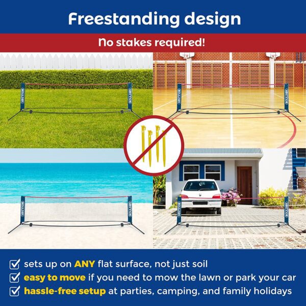 Juego de Net Set 10 pies - Portable Multiuso con ajuste de altura, Badminton , Soccer, Tennis, Pickleball, Kids Volleyball - Exterior o Interior - Imagen 4