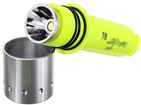 FOCO Linterna - emart CREE XM-L T6 1600 lúmenes linterna LED de buceo bajo el agua buceo – Linterna impermeable Submarino 1 x 18650 batería (no incluido) - Imagen 6