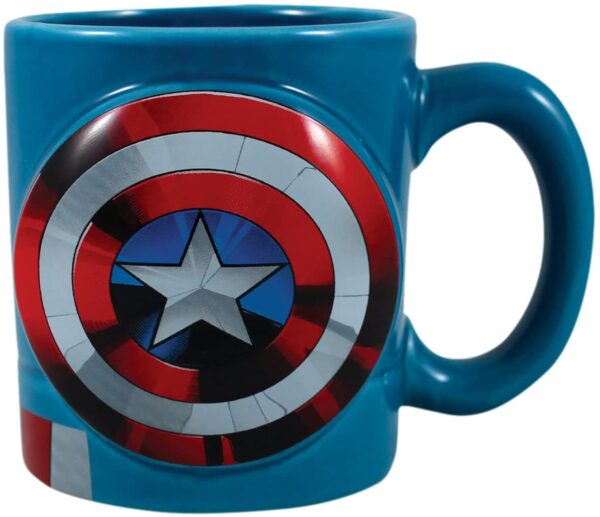 TAZA CAPITAN AMERICA 26601 Marvel Capitán América sopa de cerámica en forma taza de café, 20 oz, multicolor - Imagen 3