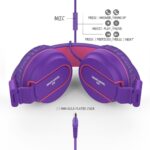 Audífonos Besom i36 - Auriculares de diadema para niños con control de micrófono, estéreo, ajustable, plegables, sin enredos, clavija de audio de 0.138 in, con cable, para niños, adolescentes, niñas, niños y adultos - Imagen 12