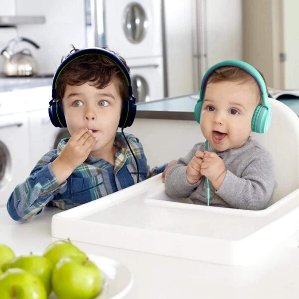 Audífonos Besom i36 - Auriculares de diadema para niños con control de micrófono, estéreo, ajustable, plegables, sin enredos, clavija de audio de 0.138 in, con cable, para niños, adolescentes, niñas, niños y adultos - Imagen 6