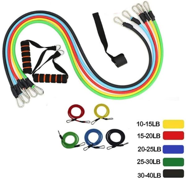 Juego de bandas de resistencia REDESS, accesorios portátiles para el gimnasio en casa, con anclaje para puerta, asas, bolsa de transporte impermeable, correas de tobillo para entrenamiento de resistencia - Imagen 6