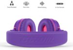 Audífonos Besom i36 - Auriculares de diadema para niños con control de micrófono, estéreo, ajustable, plegables, sin enredos, clavija de audio de 0.138 in, con cable, para niños, adolescentes, niñas, niños y adultos - Imagen 11