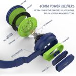 Audífonos Besom i36 - Auriculares de diadema para niños con control de micrófono, estéreo, ajustable, plegables, sin enredos, clavija de audio de 0.138 in, con cable, para niños, adolescentes, niñas, niños y adultos - Imagen 3