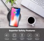 Cargador inalámbrico LETSCOM, certificado Qi, 15 W, almohadilla de carga inalámbrica ultradelgada, compatible con iPhone 11/11 Pro Max/XS... - Imagen 8