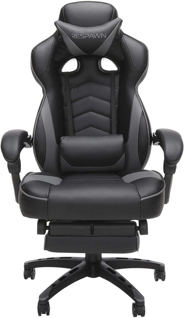 Silla Gamer reclinable ergonómica, silla de piel con reposapiés de RESPAWN 110 Racing Style Gaming Chair, - Imagen 3
