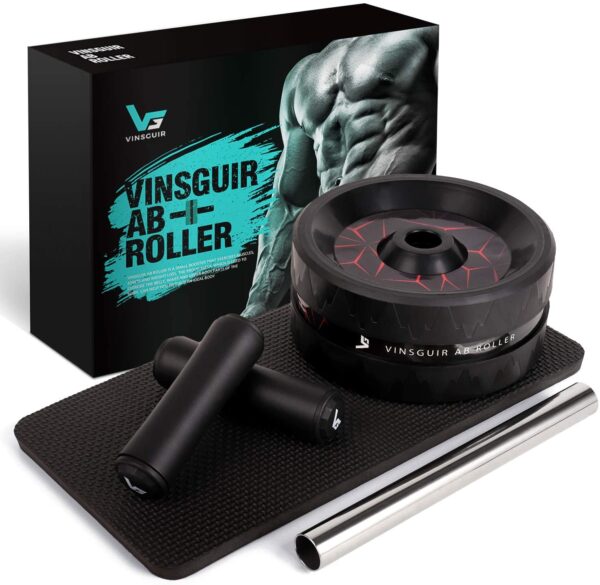 Rodillo para entrenamiento de abdominales-Vinsguir - , equipo de ejercicio de rueda de rodillos para entrenamiento de núcleo, rodillo de rueda de abdominales para gimnasio en casa, equipo de entrenamiento para ejercicios abdominales - Imagen 5