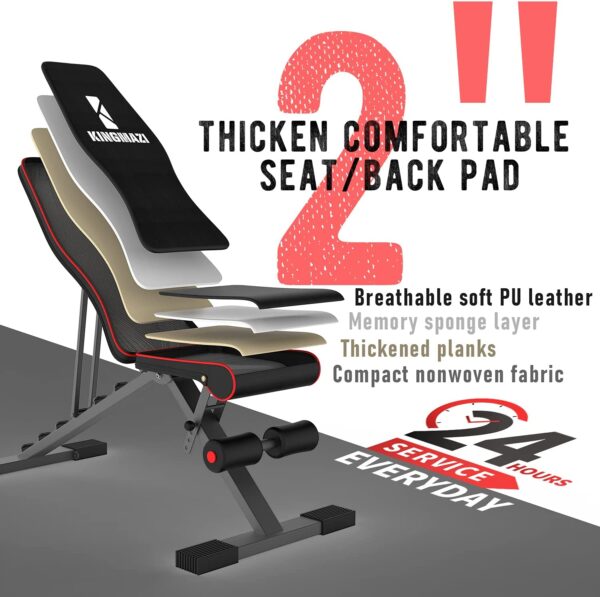 Banco de entrenamiento ajustable, variedad de utilidad para levantamiento de pesas y entrenamiento de fuerza - multiusos para entrenamiento de cuerpo completo - Imagen 4