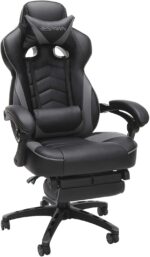 Silla Gamer reclinable ergonómica, silla de piel con reposapiés de RESPAWN 110 Racing Style Gaming Chair,
