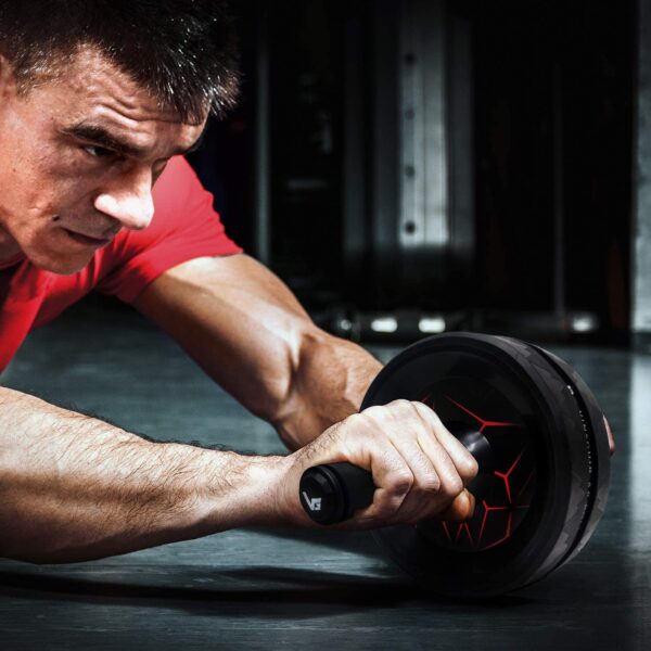 Rodillo para entrenamiento de abdominales-Vinsguir - , equipo de ejercicio de rueda de rodillos para entrenamiento de núcleo, rodillo de rueda de abdominales para gimnasio en casa, equipo de entrenamiento para ejercicios abdominales - Imagen 6