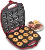 Maquina Donas - VonShef mini máquina para hacer donas de 12 hoyos, color rojo - Imagen 4