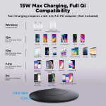 Cargador inalámbrico LETSCOM, certificado Qi, 15 W, almohadilla de carga inalámbrica ultradelgada, compatible con iPhone 11/11 Pro Max/XS... - Imagen 7
