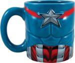 TAZA CAPITAN AMERICA 26601 Marvel Capitán América sopa de cerámica en forma taza de café, 20 oz, multicolor - Imagen 2