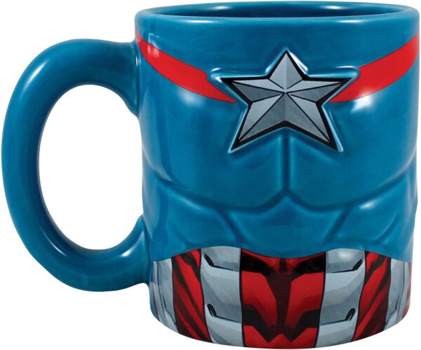TAZA CAPITAN AMERICA 26601 Marvel Capitán América sopa de cerámica en forma taza de café, 20 oz, multicolor - Imagen 2