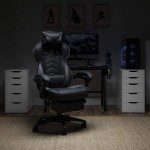 Silla Gamer reclinable ergonómica, silla de piel con reposapiés de RESPAWN 110 Racing Style Gaming Chair, - Imagen 12