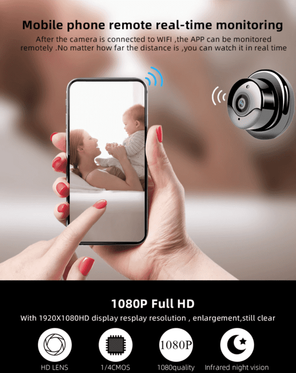 Camara SDETER 1080P Interior Wireless Mini WiFi Camera Home Security Camera IP con Visión Nocturna. - Imagen 10