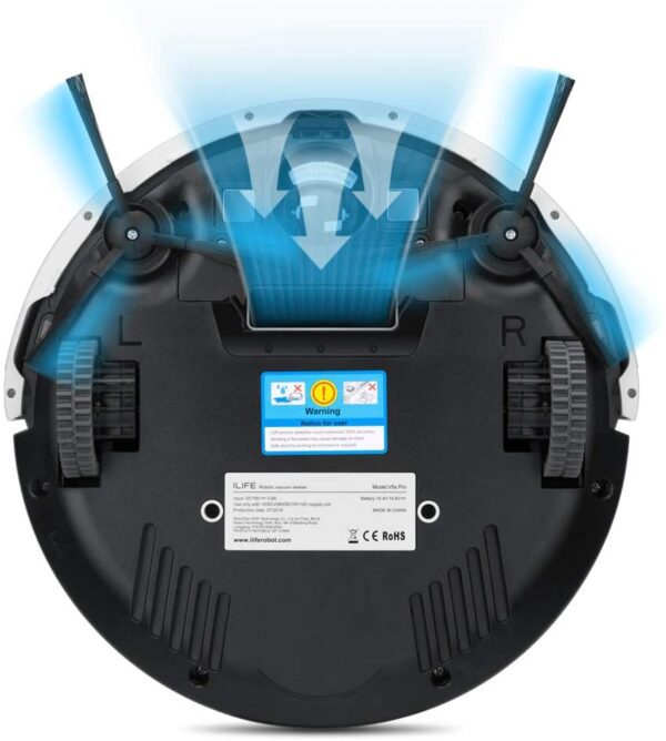 Robot Limpieza iLife V5s Pro, 2 en 1, aspirador robot, delgado, aspiradora robótica de carga automática, programa diario, ideal para pelo de mascotas, piso duro y alfombras de pelo bajo. - Imagen 7