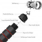 Cuerda de saltar de velocidad rápida sin enredos, con rodamientos de bolas para mujeres, hombres y niños, cuerda de saltar de acero ajustable con asas de espuma para fitness, ejercicio en el hogar y cuerpo delgado - Imagen 4