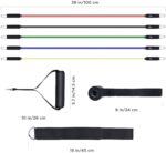 Juego de bandas de resistencia con asas Letsfit - , tubos de entrenamiento con anclaje para puerta y correas de tobillo para entrenamiento de resistencia, terapia física, entrenamiento en casa, yoga, pilates apilables hasta 150 libras - Imagen 2