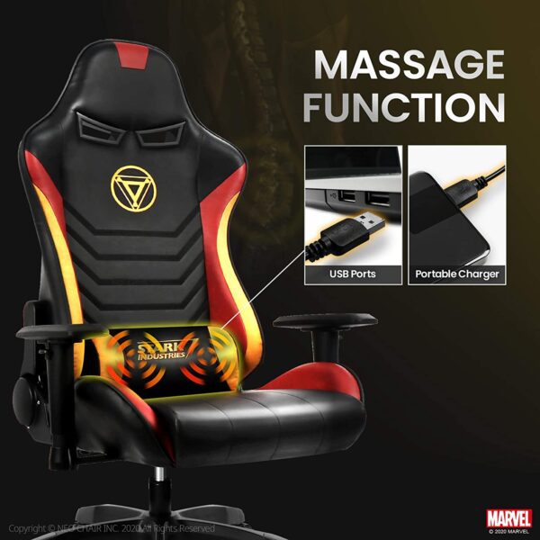 Silla de escritorio de los Vengadores de Marvel para juegos de mesa de oficina y de carreras de ordenador Iron Man - Imagen 7