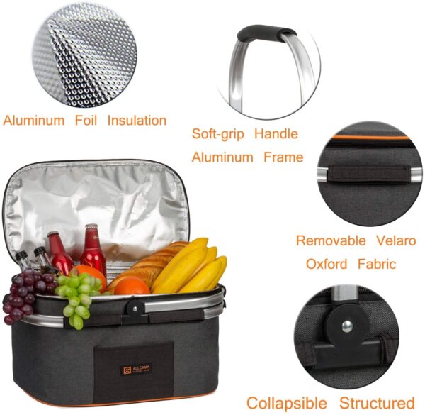 Cesta - Canasta de picnic ALLCAMP Outdoor Gear - 22 L - Imagen 4