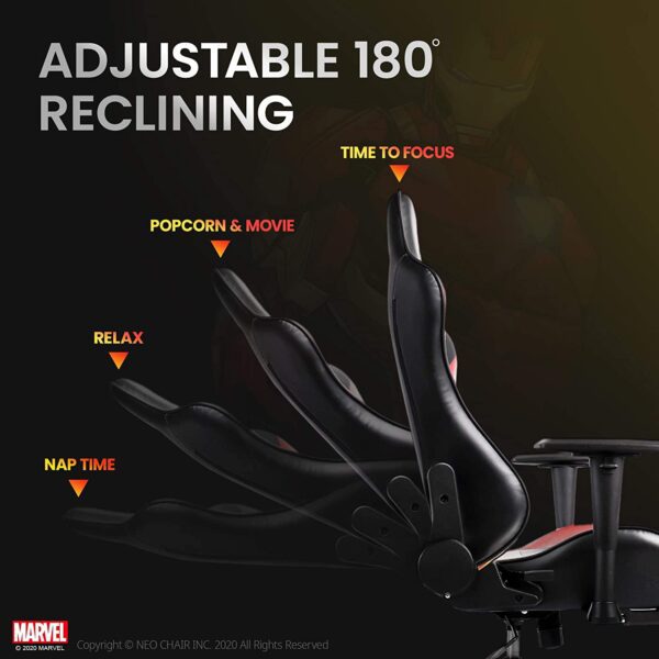 Silla de escritorio de los Vengadores de Marvel para juegos de mesa de oficina y de carreras de ordenador Iron Man - Imagen 6