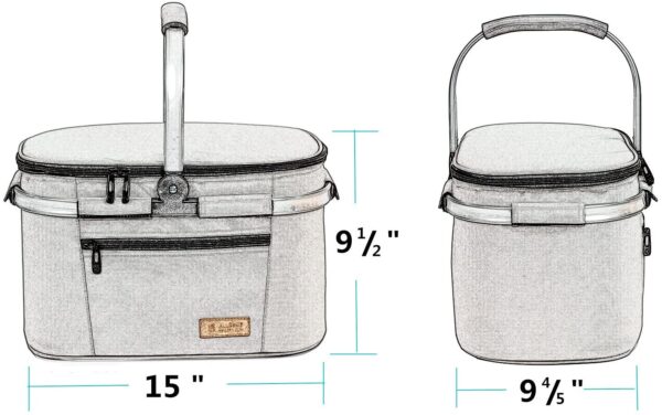 Cesta - Canasta de picnic ALLCAMP Outdoor Gear - 22 L - Imagen 9