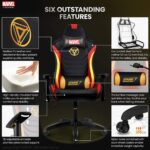 Silla de escritorio de los Vengadores de Marvel para juegos de mesa de oficina y de carreras de ordenador Iron Man - Imagen 3
