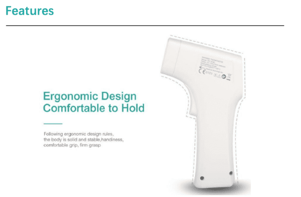 Termometro Frente infrarroja para humanos adultos y bebés niños fiebre medicina digital indicador de oído LED oral lectura instantánea ajuste para oficina, negocios en interiores y exteriores - Imagen 7