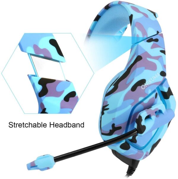 Audifonos para juegos PS4 ONIKUMA K1 PC Gamer estéreo con cable y cancelación de ruido, con micrófono, control de volumen para PlayStation 4 Laptop Tablet teléfono móvil - Imagen 2