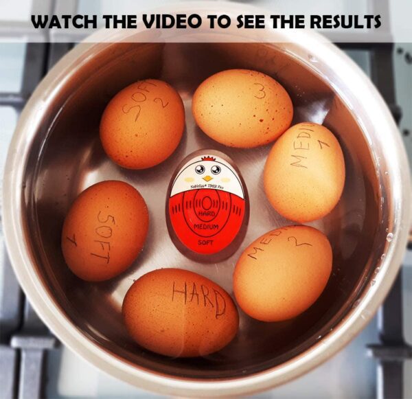 Huevo Tiempo, NobleEgg Temporizador de huevos Pro | Temporizador de huevos duros y suaves que cambia de color cuando se hace | sin BPA, certificado - Imagen 2