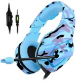 Audifonos para juegos PS4 ONIKUMA K1 PC Gamer estéreo con cable y cancelación de ruido, con micrófono, control de volumen para PlayStation 4 Laptop Tablet teléfono móvil