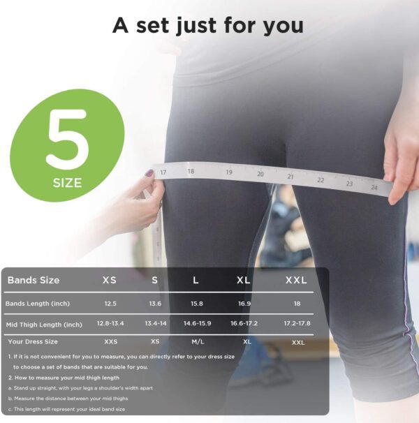 Juego de bandas Profesional de resistencia para tobillo y piernas, bandas de ejercicio para entrenamientos en casa, pilates, yoga, bandas anchas antideslizantes de tela para glúteos - Imagen 4