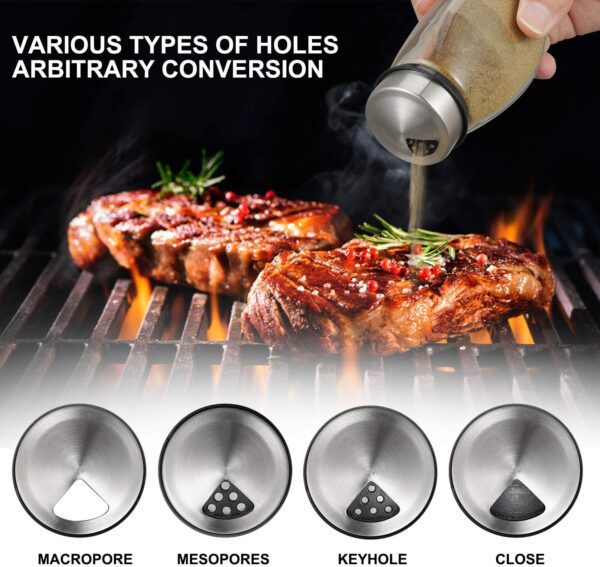 Organizador giratorio de 6 tarros para especias, organizador giratorio para encimera de hierbas y especias con 6 botellas de vidrio (especias no incluidas) - Imagen 4