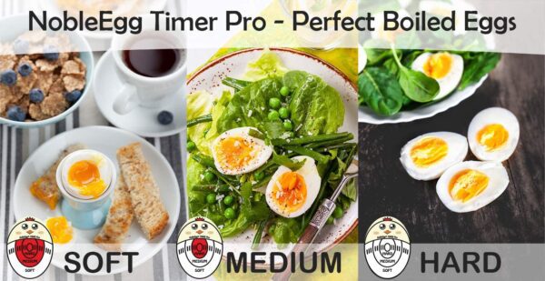 Huevo Tiempo, NobleEgg Temporizador de huevos Pro | Temporizador de huevos duros y suaves que cambia de color cuando se hace | sin BPA, certificado - Imagen 4